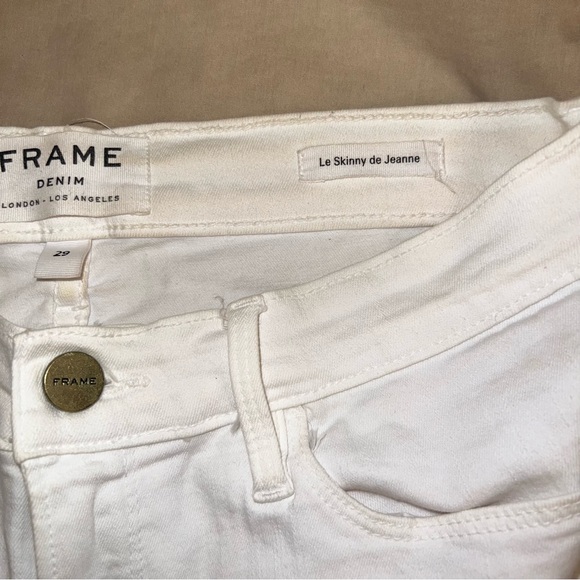 Frame le skinny white distressed jeans - Picture 3 of 4